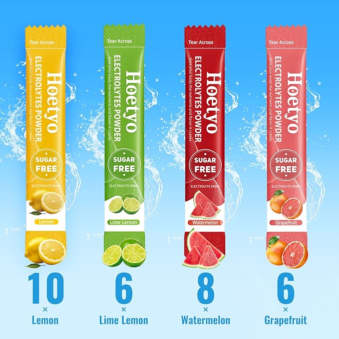 Electrolytes Powder Packets - Sugar Free Electrolyte Powder Drink Mix - 30 Sticks Daily Rapid Hydration Packets for Sports & Dehydration - Variety Pack of Summer Flavors, Keto Friendly, Vegan, Non-GMO