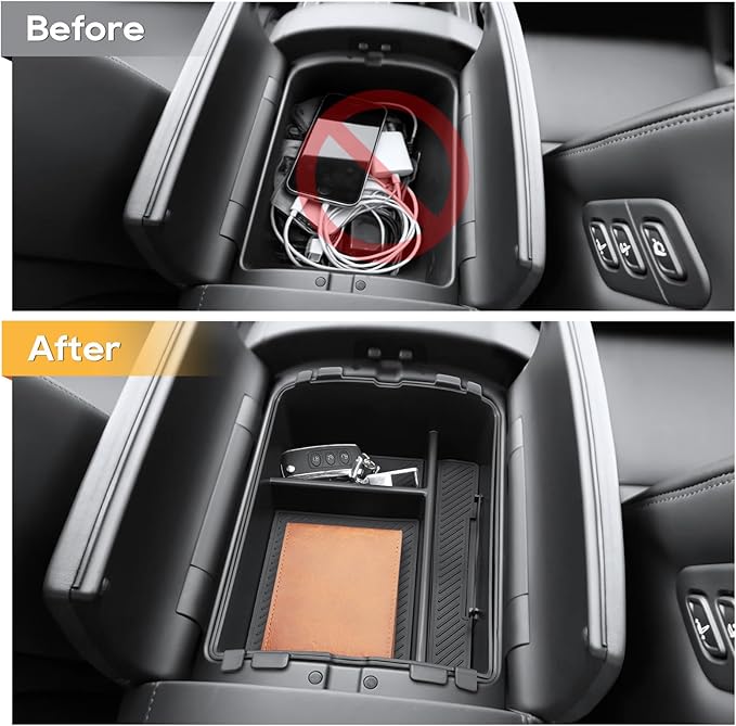 LFOTPP 2026 Palisade Center Console Organizer - 2PCS Upper + Lower 2026 Palisade/Palisade Hybrid Armrest Storage Box Tray - 2026 Hyundai Palisade Hybrid Accessories - Only Fit Calligraphy Trim