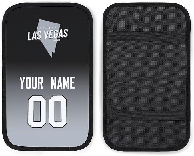 Custom Football Car Armrest Covers Universal Auto Center Console Pad Car handrail Box Cushion Personalized Add Name & Number Fans Gift Fit Suit for SUV Truck Sedan Van