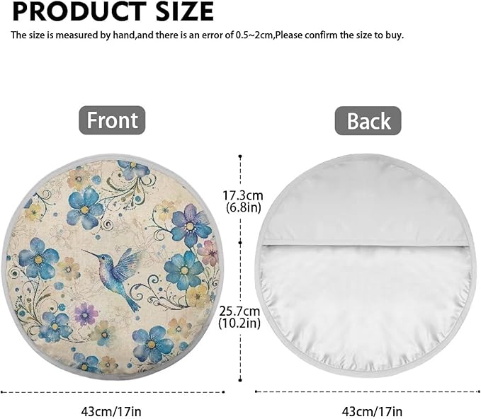 Hummingbird Peach Blossom Blue Pattern Steering Wheel Sunshade Cover Steering Wheel Cover for Sun Protection Steering Wheel Sunblock Cover Interior Accessories for SUV Truck Car Van