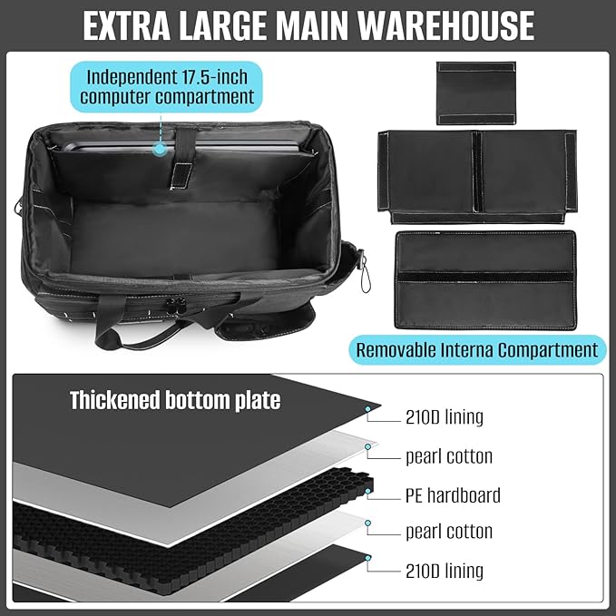 LIWSHWZ Patrol Bag Law Enforcement,Police Gear Bag for Car Front Seat Organizer with 15.6” Laptop Layer and Cup Holders,Multiple Compartments Police Duty Bags Fit Vehicle Passenger Seat