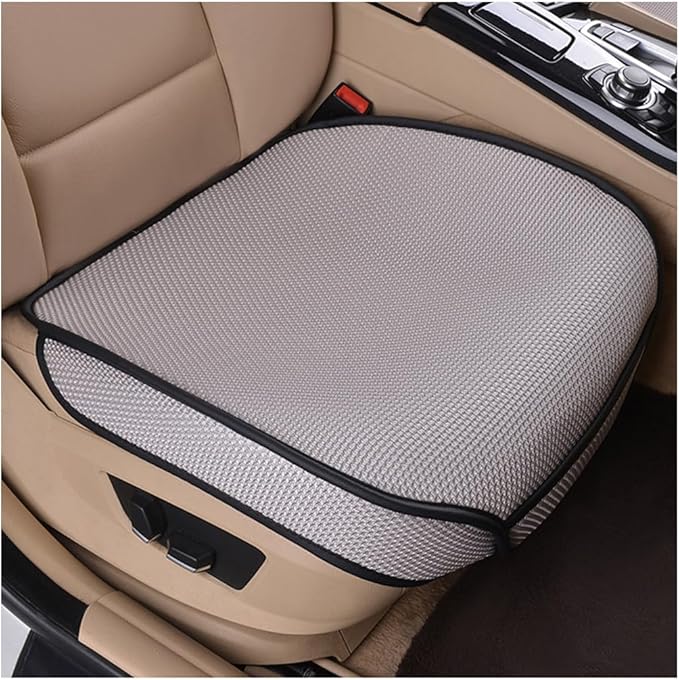 Car Front Seat Bottom Cover, Breathable Anti Slip Auto Frontseat Cushion Mat with Storage Pocket, Comfortable Vehicle Interior Chair Protection Pad, Universal for SUV Sedan Truck(Gray)