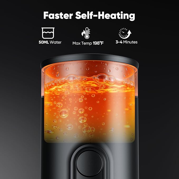 Portable Espresso Machine with Self-Heating System, 15 Bar Travel Coffee Maker, Compatible with Capsules & Ground Coffee, USB-C Rechargeable Coffee Machine for Camping, Office & Travel