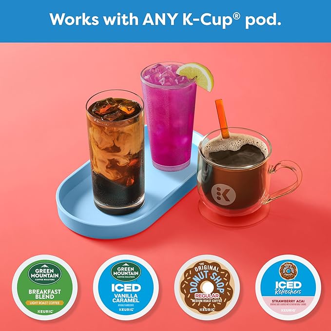 Keurig K-Iced Coffee Maker, Single Serve K-Cup Pod Iced Coffee Maker, With Hot and Cold Coffee Capabilities, Brews Any K-Cup Pod, White