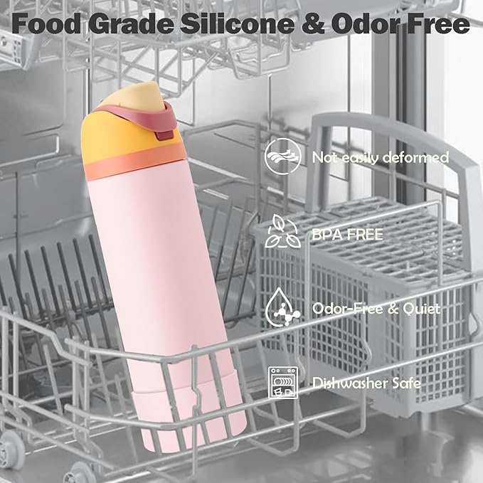 2PCS Silicone Boot for Owala 24oz FreeSip Water Bottle, Anti-Slip Scratch-Resistant Bottom Sleeve, Protective Sports Bottles Accessories, BPA-Free