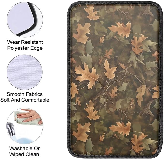 Horeset Hunting Camo Forest Comfortable Car Armrest Cover Cushion Pad Interior Decor, Universal Fit Center Console Protector for Men Women