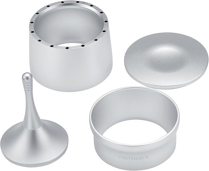 Normcore 54mm 2-in-1 Magnetic Dosing Cup, Espresso Dosing Funnel with Dosing Cup, Barista Coffee Grinder Dosing Tools Fit 54mm Breville Sage Portafilter Basket, Silver