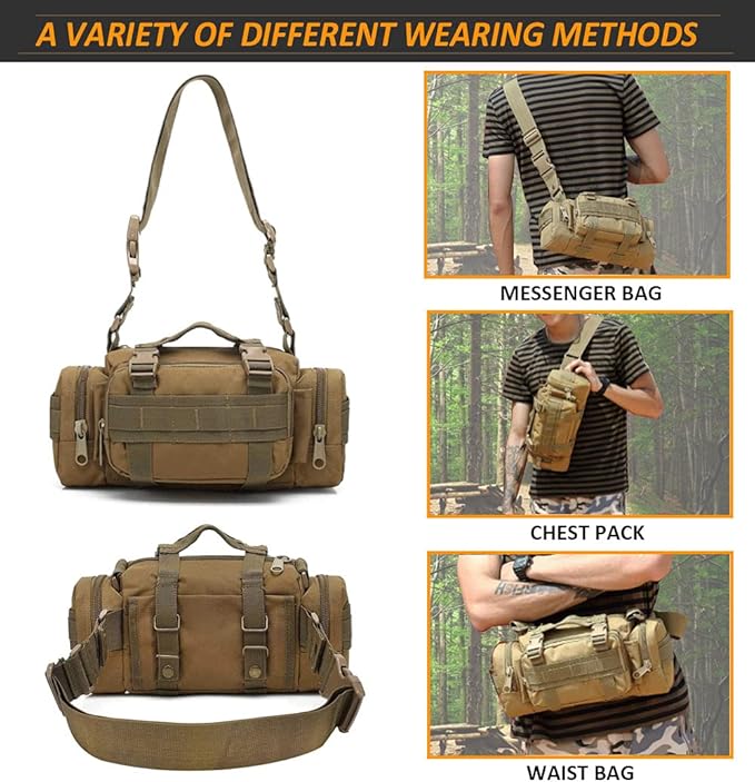 Car Truck Seat Back Organizer Tactical Molle, Upgrade Tactical Vehicle Panel Organizer with 5 Detachable Molle Pouch, Universal Fits for Most of Vehicle (Tan)