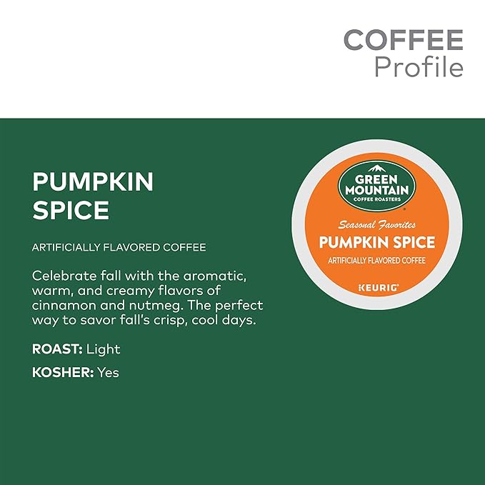 Green Mountain Coffee Roasters Seasonal Selections Pumpkin Spice, 72 Count