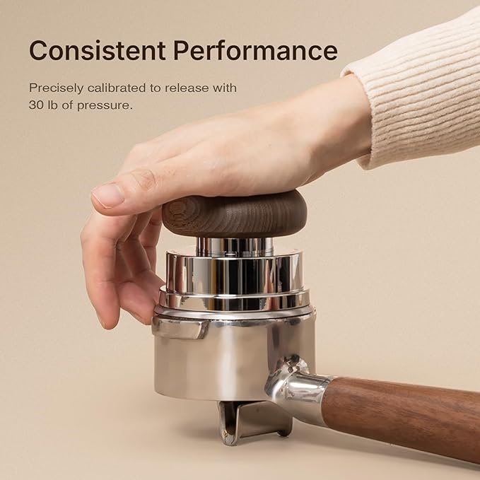 TIMEMORE Espresso Tamper Set 58.4mm with WDT Tool, Self-Leveling Tamper & Gravity Distributor for Professional Coffee Preparation - Wooden Grip