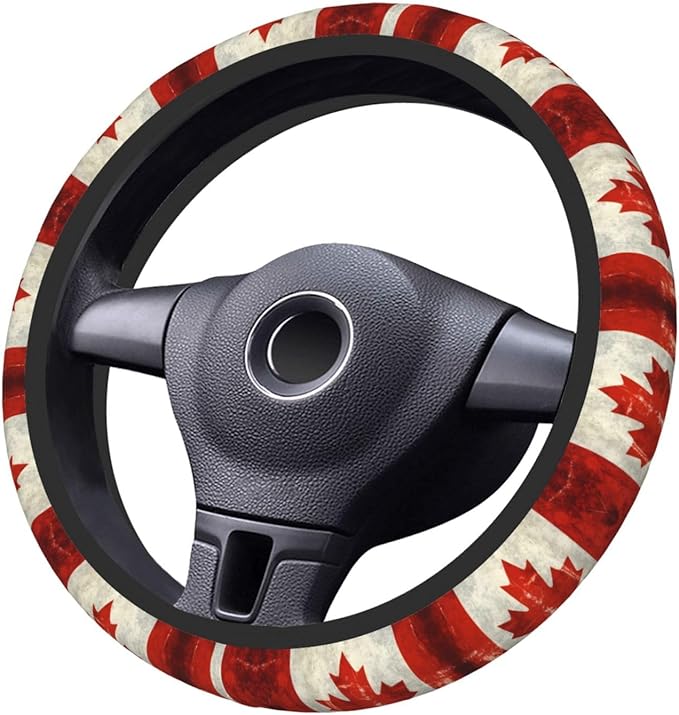 Canada Flag Universal Fit Steering Wheel Cover for Car, Truck, and SUV, Durable Steering Wheel Protection