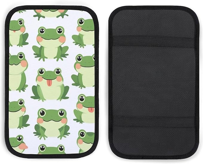Anti-Slip Center Console Cover for Car, Cute Frog Universal Car Armrest Cover Pad Protector Automotive Interior Accessories for Most Vehicle