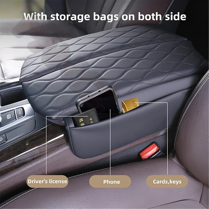 Center Console Cover,Compatible with BMW X5 F15 2014-2018 X6 F16 2015-2019 Car Armrest Box Pad Soft Leather Elbow Support Arm Rest Cushion(Beige)