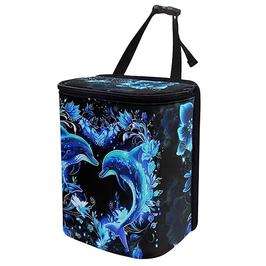 Blue Dolphin Car Trash Can Easy Installation Vehicle Trash Can for SUV Truck Van Leak Proof Vehicle Trash Can Hanging Car Interior Accessory Fit Most Cars, Trucks, SUVS, or Vans