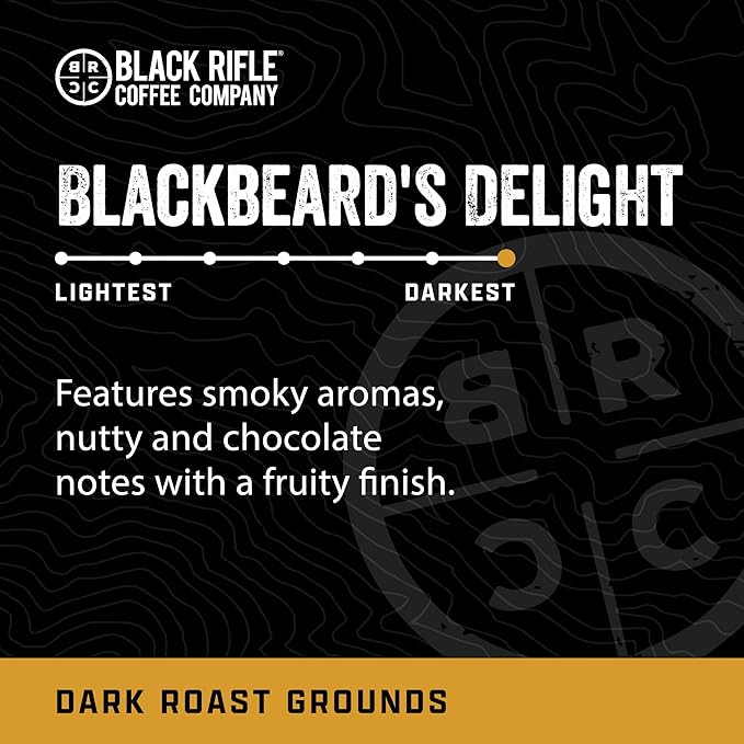 Black Rifle Coffee Company Blackbeard's Delight, 12oz Bag, Ground Coffee Dark Roast - Roasted Blend Made from Arabica Beans - Colombian & Brazilian Beans - Veteran Founded & American Made (Pack of 2)