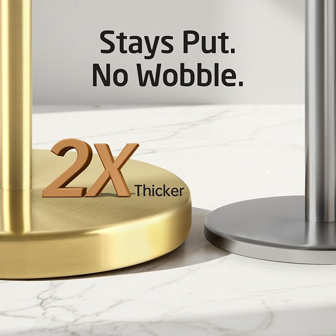 KES Gold Toilet Paper Holder Free Standing SUS 304 Stainless Steel Rustproof Pedestal Lavatory Tissue Roll Holder Floor Stand Modern Brushed Gold Finish, BPH283S1-BZ