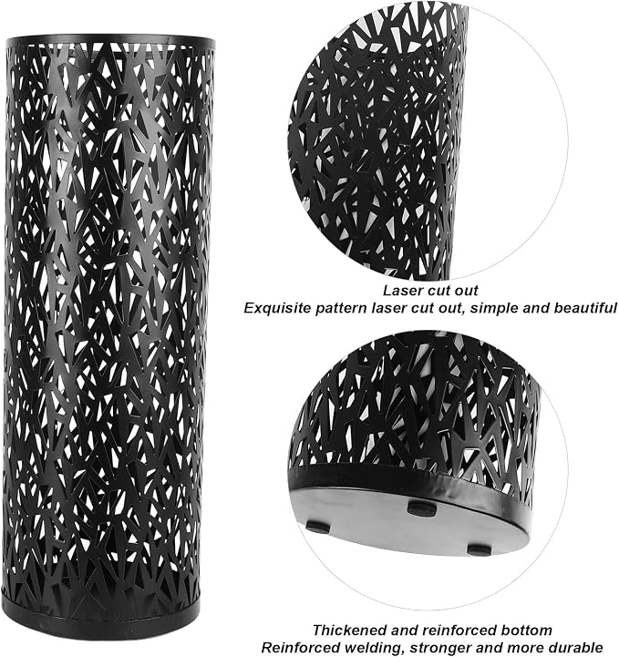 Umbrella Stand Rack for Entryway Metal Hollowed Freestanding Round Umbrella Holder Organizer Bin for Home Hotel Office Decor (Small)
