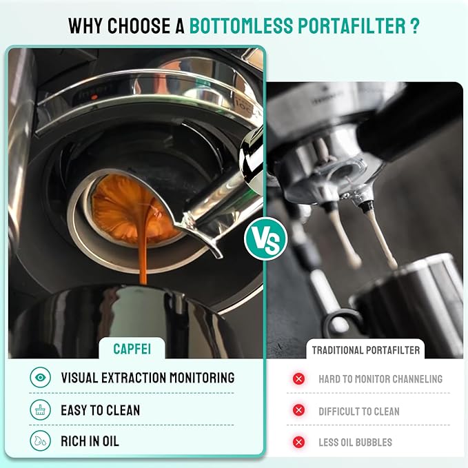 Bottomless Portafilter for Ninja Luxe Café ES601 & ES701C Models | Basket Not Included | Compatible with Stock Filter Basket | Walnut Handle