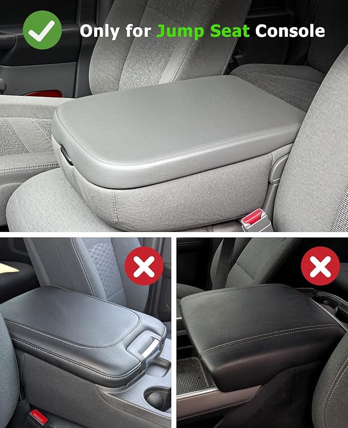 INTGET Center Console Cover for 2002-2012 Dodge Ram 1500 2500 3500 Accessories Interior Middle Armrest Arm Rest ST, SLT, Laramie, Sport, TRX4 Cushion Pad Protector(Fit for Jump Seat Console)
