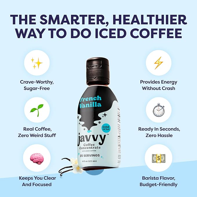 Coffee Concentrate - Cold Brew Coffee, Perfect for Hot or Iced Instant Coffees, Hot Drinks, Cold Brew Concentrate, 5 Pack - French Vanilla