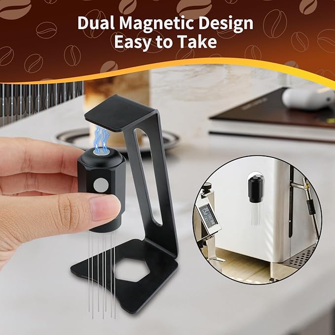 53.5mm WDT Tool Espresso - Espresso Stirrer Distribution Tool with Magnets and Stand, 54mm Dosing Funnel & Puck Screen | Fits Breville 8 Series Espresso Coffee Machines and 54mm Portafilters