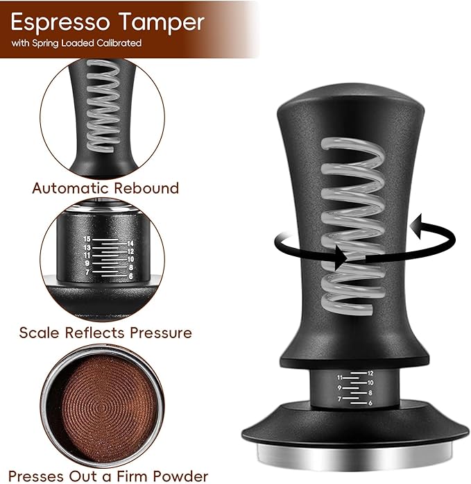 8 PCS Espresso Accessories with Wooden Storage Box, Espresso Tool Kit with Espresso Tamping Station, Distributor, Stirrer, Dosing Funnel, Needle Distributor, Puck Screen (54mm)