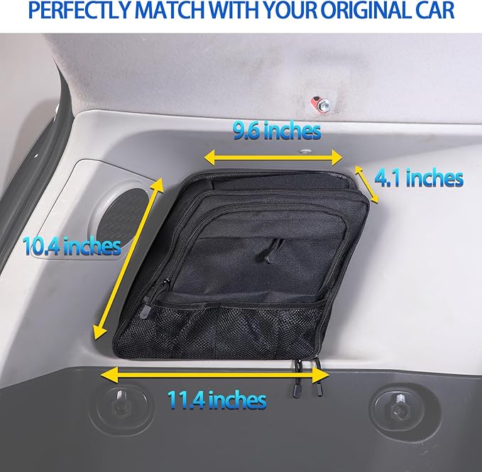 Rear Trunk Storage Organizer Box Compatible with Toyot@ FJ Cruiser 2007-2021, Rear Left Window Storage Organizer Bag, Interior Storage Accessories (Trunk, Left Side)