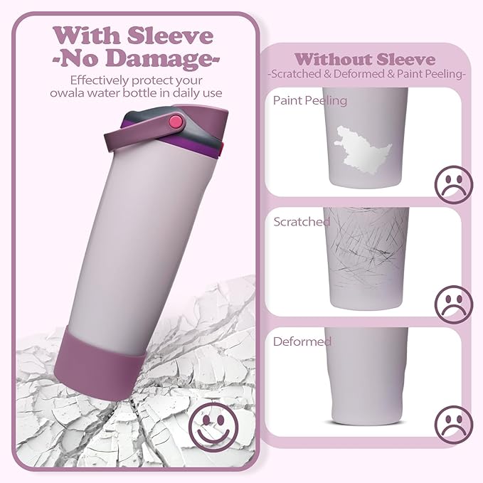 Silicone Boot for Owala 30oz & 40oz FreeSip Sway Bottles & Tumblers - Non-Slip, Scratch-Resistant, Stability Enhancer, Available in 12 Colors (Dreamy Field)
