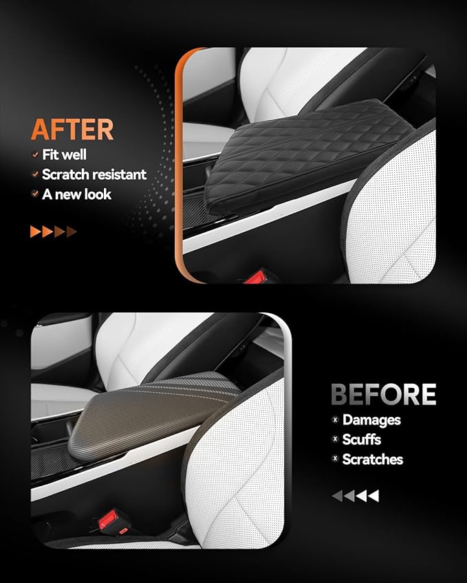 CDEFG for Kia EV6 2022-2025 Center Console Cover Armrest Box Cover for EV6 (Light, Light Long Range, Wind, GT-Line, GT) 2022 2023 2024 2025 Accessories Arm Rest Protector