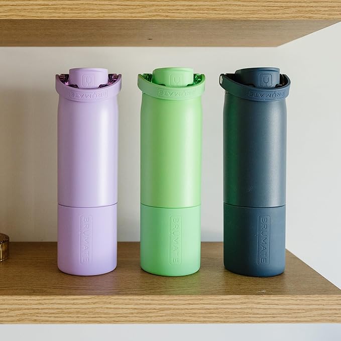 BrüMate Rise 25oz Water Bottle With 100% Leakproof Covered Silicone Straw | Insulated Stainless Steel Water Bottle | Cup-Holder Friendly | Fast Flow | Soft Sip Silicone Spout | BPA-Free (Prickly Pear)