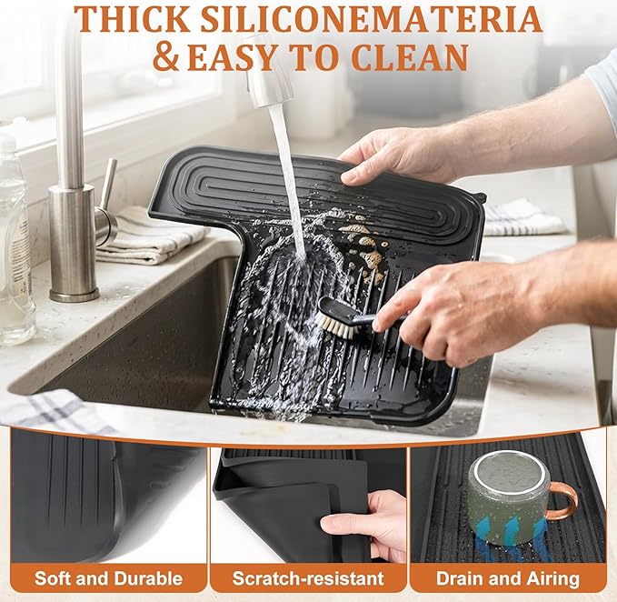 Silicone Top Mat Set & Tamper Base for Ninja ES601/ES701, Luxe Cafe Pro Accessories, 3-in-1 Non-Slip Drip Tray with Removable Pad，Complete Espresso Station Set for Ninja luxe cafe accessories