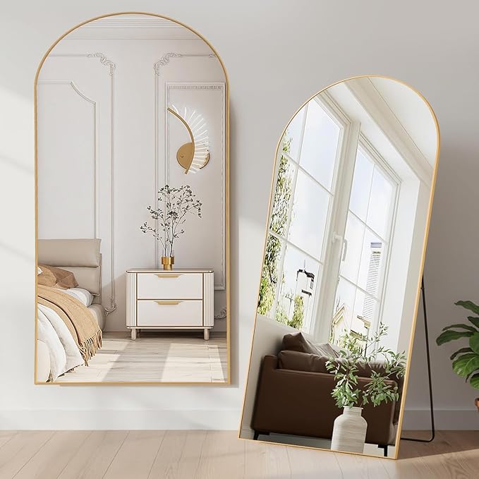 NEWBULIG Full Length Mirror, Upgraded Body Wall Mirrors with Shatter-Proof Glass, Floor Standing Mirror, Home Wall Decor