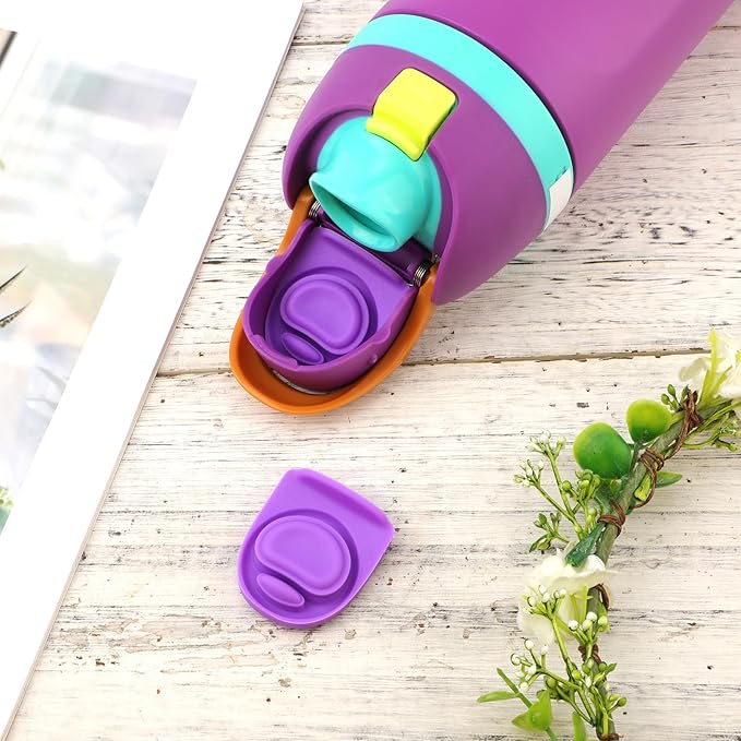 2pcs Water Bottle Top Lid Compatible with Owala FreeSip 24oz 32oz, Sealing Parts Replacement Stopper Silicone Plug Accessories for Owala Free Sip 19/24/32/40oz Seal Gasket Bottle Cap Mouth (Purple)