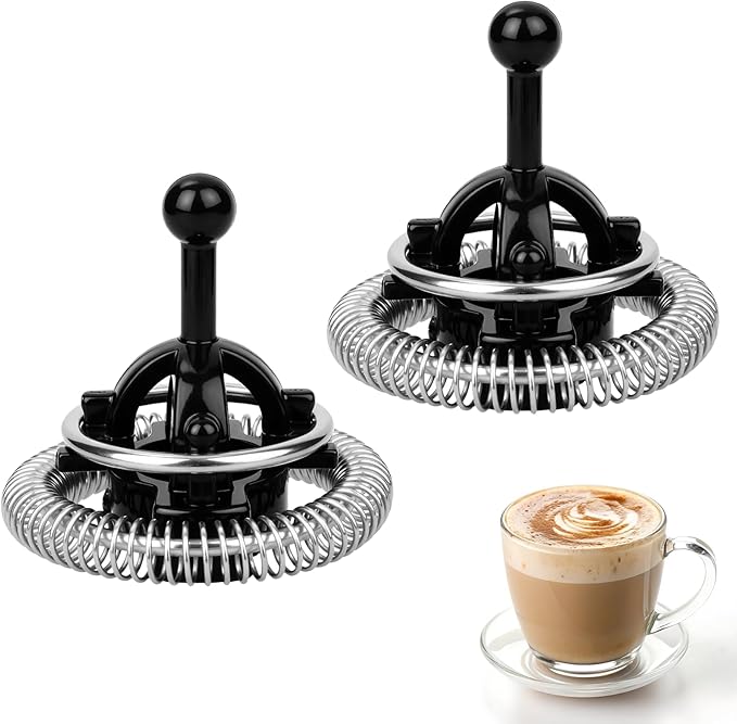 2pcs Whisk Compatible With Aeroccino 3/4 / Plus,Durable Stainless Steel Construction,Aeroccino 4,Frother Parts,Milk Frother,Replacement Whisk For Frother Parts，Stainless Steel（Black）