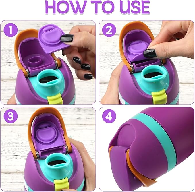 4 Pcs Replacement Rubber Seal Stopper Compatible with Owala FreeSip 16oz 32oz,Bottle Top Gasket Lid for Owala 16/19/24/32/40oz Seal Mouth Cap Silicone Stopper Parts Insert Accessories(Puple)