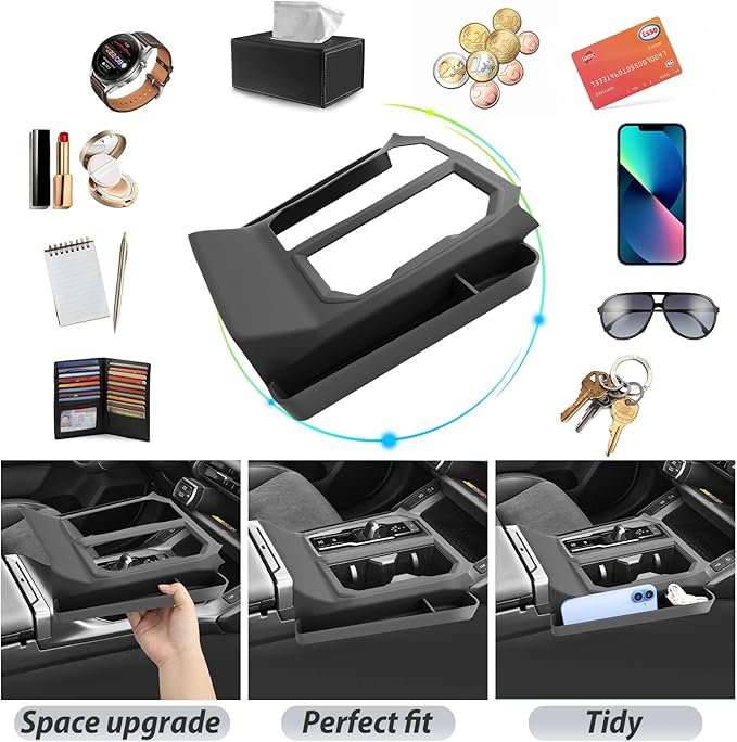 SKTU 2PCS for 2026 Toyota RAV4 Co-Pilot Console Tray for 2026+ Toyota RAV4 (LE/SE/XLE Premium/Woodland/XSE/Limited) Co-Pilot Console Tray & Gear Shift Panel 2026 RAV4 Accessories Passenger Storage Box