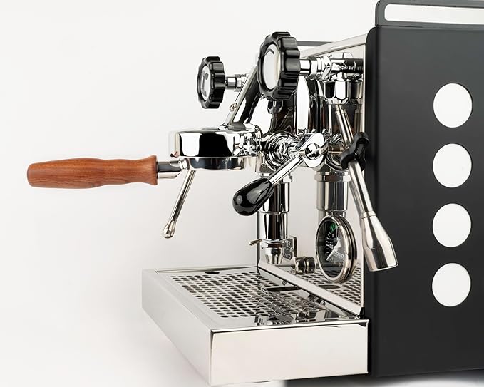 LILQ 58mm Bottomless Naked 2 Ears Portafilter Compatible with E61 Grouphead Machines– Includes 18–20g Basket (Rosewood)