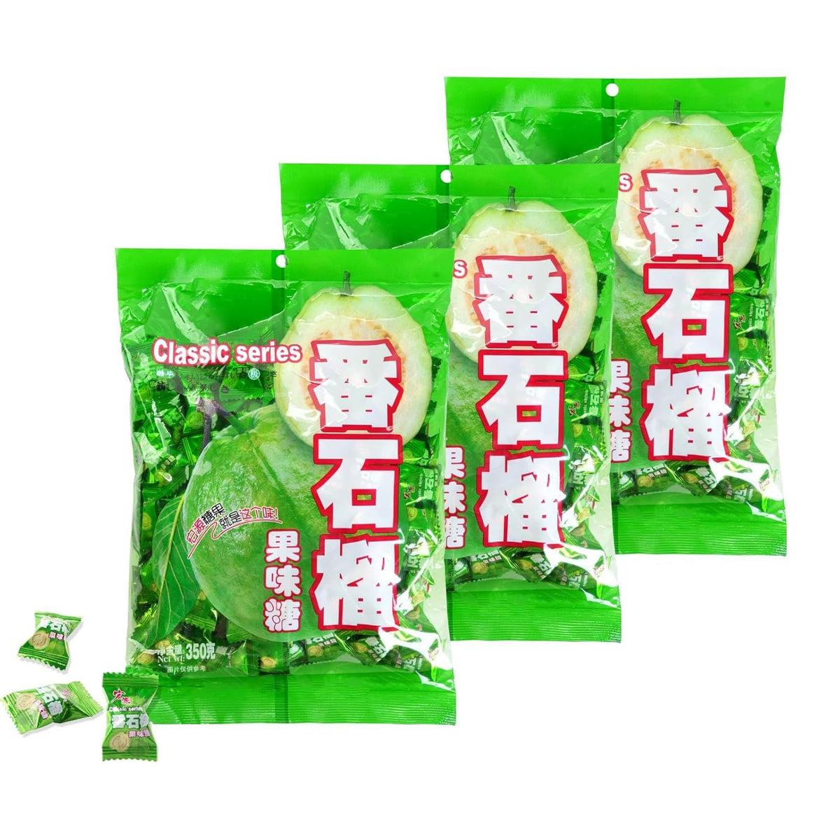 Hongyuan Guava Candy, 12.3 oz (Pack of 1) Asian Fruit Hard Candy, Sweet & Tangy Tropical Flavor, Individually Wrapped for Sharing & Snacking
