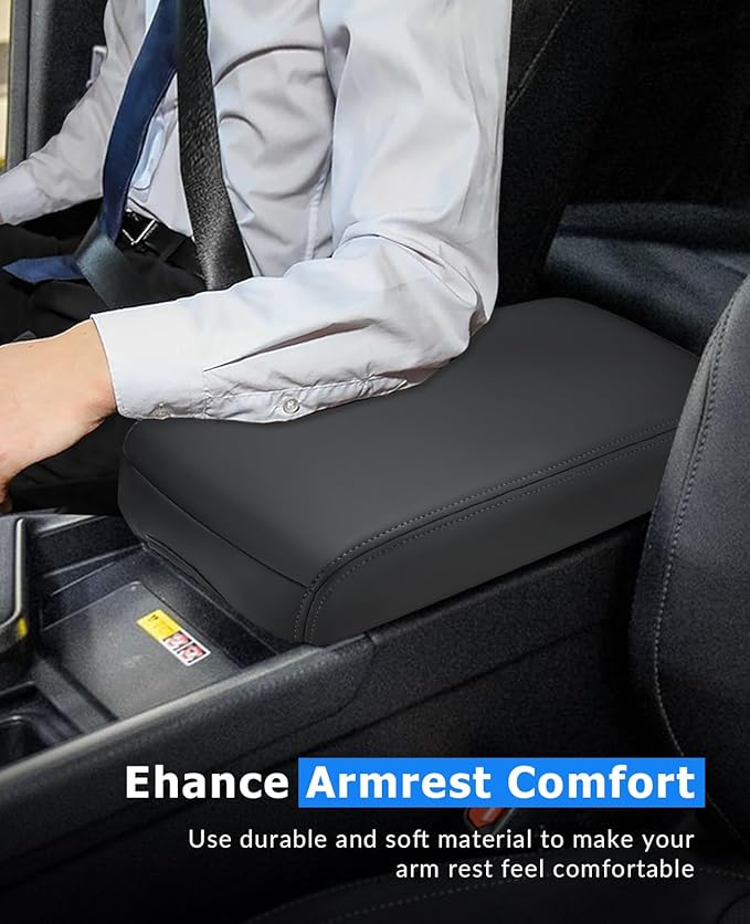 INTGET Center Console Cover for Lexus GX 550 Accessories 2024 2025 2026 Leather Middle Console Arm Rest Cover for Lexus GX550 2024 2025 2026 Accessories (Dark Gray Stitches)