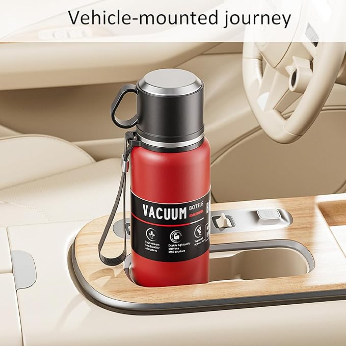 Double wall vacuum Leakproof stainless steel wide mouth insulated water bottle;tea tumbler with tea strainer infuser basket,cup and lid; travel coffee thermoses hot drinks;portable cold thermal flask