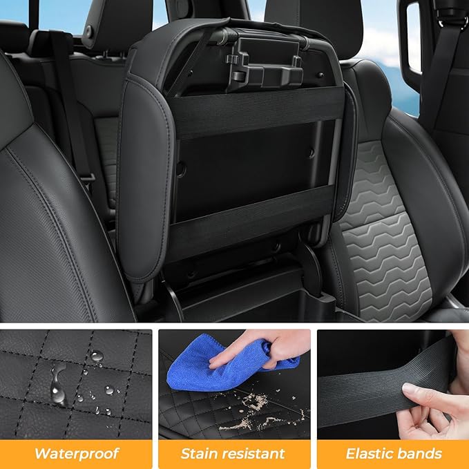 FUNY Center Console Cover Compatible with 2019-2025 Silverado Sierra, Middle Console Cover Lid, Car Arm Rest Covers Cushion Pad, Bucket Seat Middle Console Armrest Box Leather Protective Cover