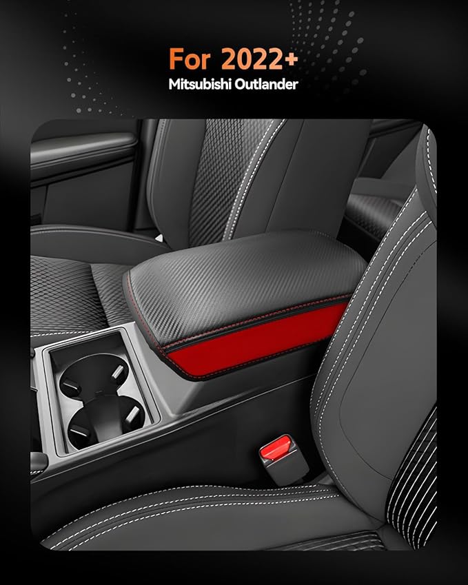 CDEFG for Mitsubishi Outlander 2022 2023 2024 2025 SE, Black Edition, SEL Car Armrest Cover, Center Console Protector Pad Arm Rest Box Cushion Mat Interior Accessories (Not for Outlander Sport)
