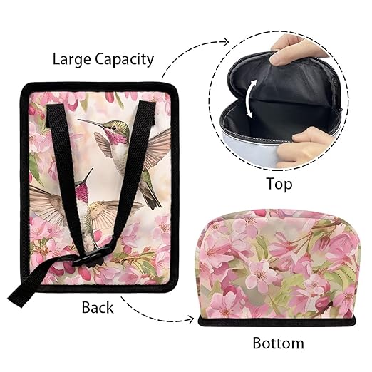 Cars Trash Can with Lid Car Garbage Can Car Waste Basket, Leak-Proof Cars Trash Bin, Van Truck Trash Hanging Sedan Accessories Interior Organizer Bag, Birds Cherry Floral Print