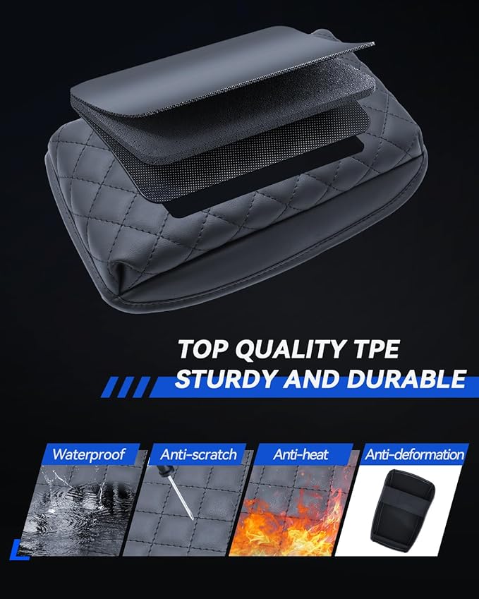 Armrest Cover for 2024 2025 2026 Kona SE/SEL/N Line/Limited Accessories Center Console Middle Lid Pad Protector for Car Elbow Rest