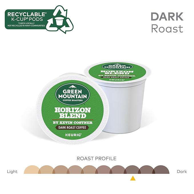 Green Mountain Coffee Roasters Horizon Blend Coffee by Kevin Costner, Keurig Single Serve K-Cup Pods, 60-Count (6 x 10 Count Boxes)