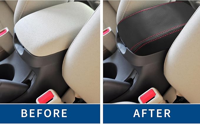Compatible with Center Console Armrest Cover for Hyundai Elantra 2002-2006 Leather Arm Rest Storage Box Lids Cushion Protector Pad