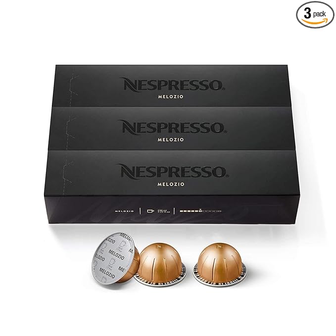 Nespresso Capsules Vertuo, Melozio, Medium Roast Coffee, 30-Count Coffee Pods, Brews 7.8oz.