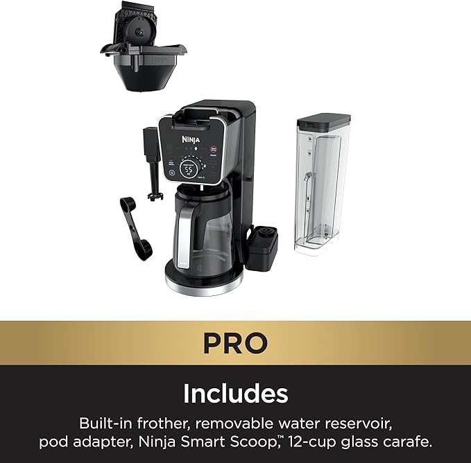 Ninja Drip Coffee Maker With K Cup Combo, DualBrew Pro Specialty Coffee System, Coffee Machine Compatible with K-Cup Pods, 12 Cup Single Serve Coffee Makers with Paper Filter, CFP301