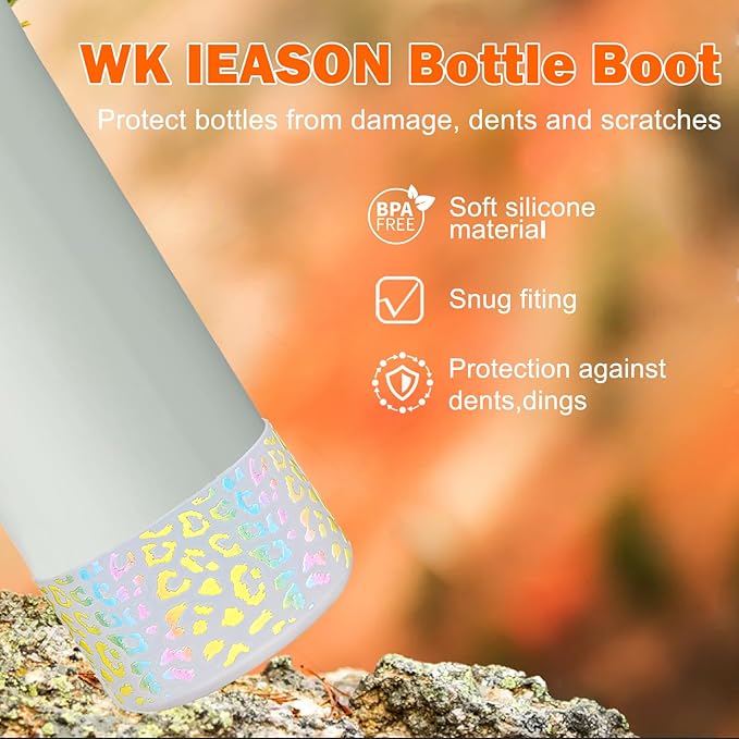 WK IEASON 2Pcs Silicone Boot for Owala Water Bottle, Protective Flask Bottom Cover Base for Owala FreeSip Twist and Flip Flask Water Bottle Accessories-2.83inch Bottom Diameter