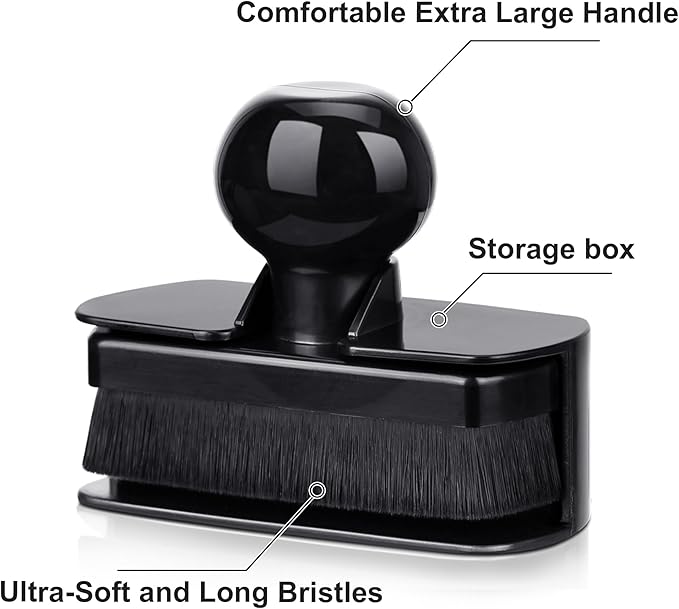 2pcs Large Car Tire Shine Applicator,Vegan Tire Shine Brush - Automotive Tire Dressing Applicator Brush with Storage Stand for Tire Detailing & Car Wash Kit, 3.6 Inch Length (Black)
